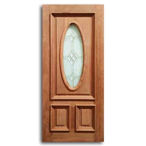 Kingston Door Mahogany Oval Brass 32in x 80in