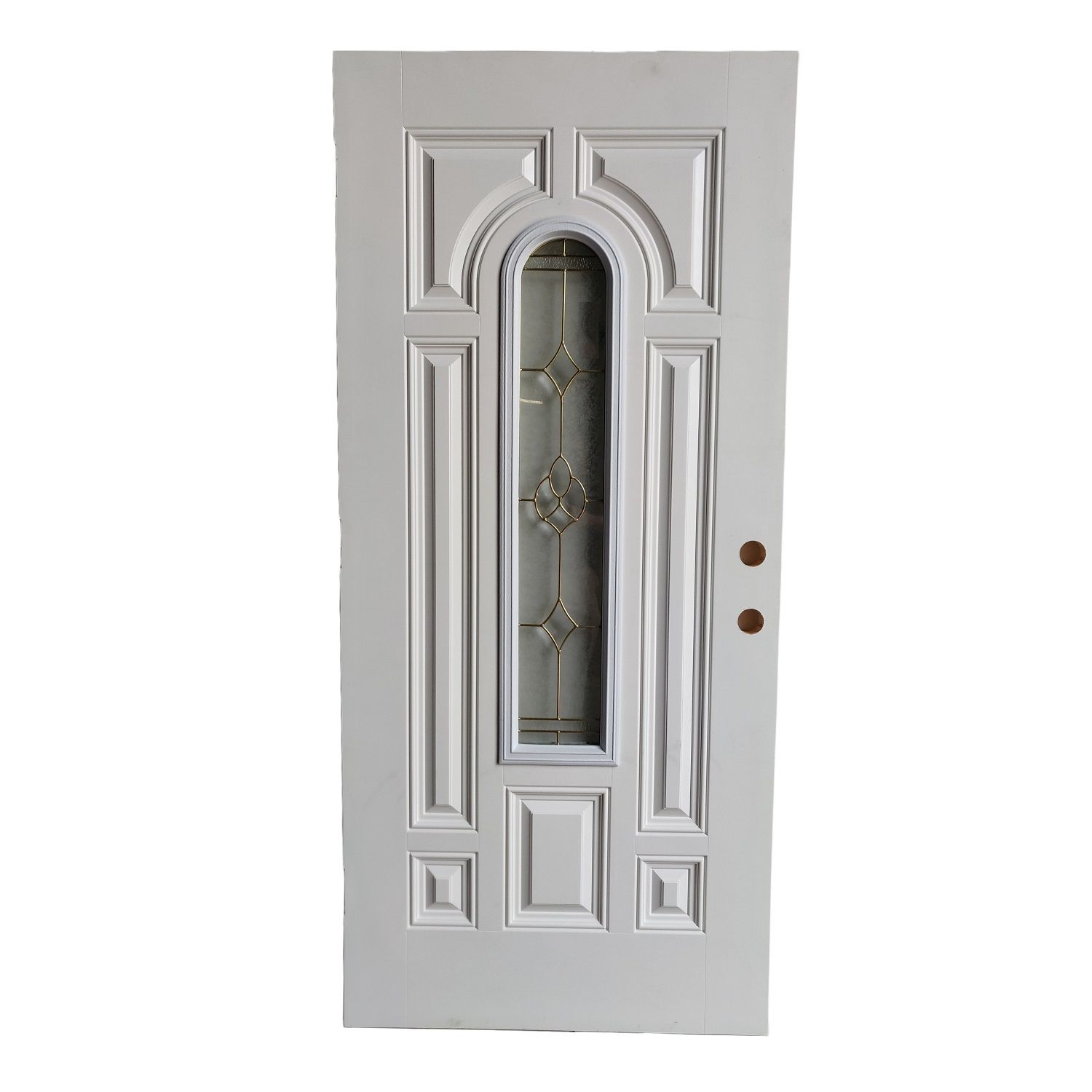 Fiberglass Door White with Brass Insert 36 in x 80 in