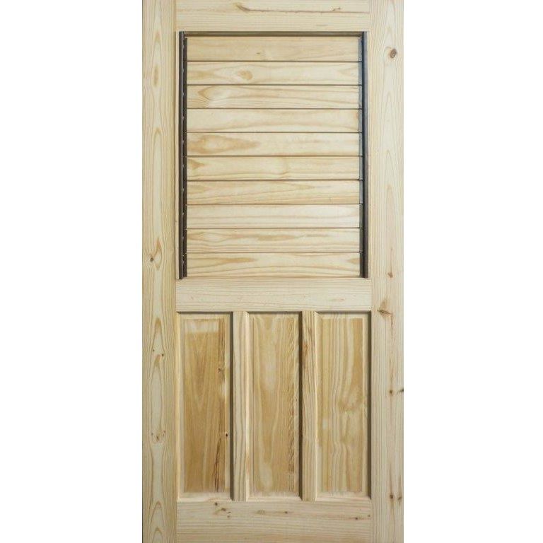 Operable Door Half-Louvre Pine 36in x 80in