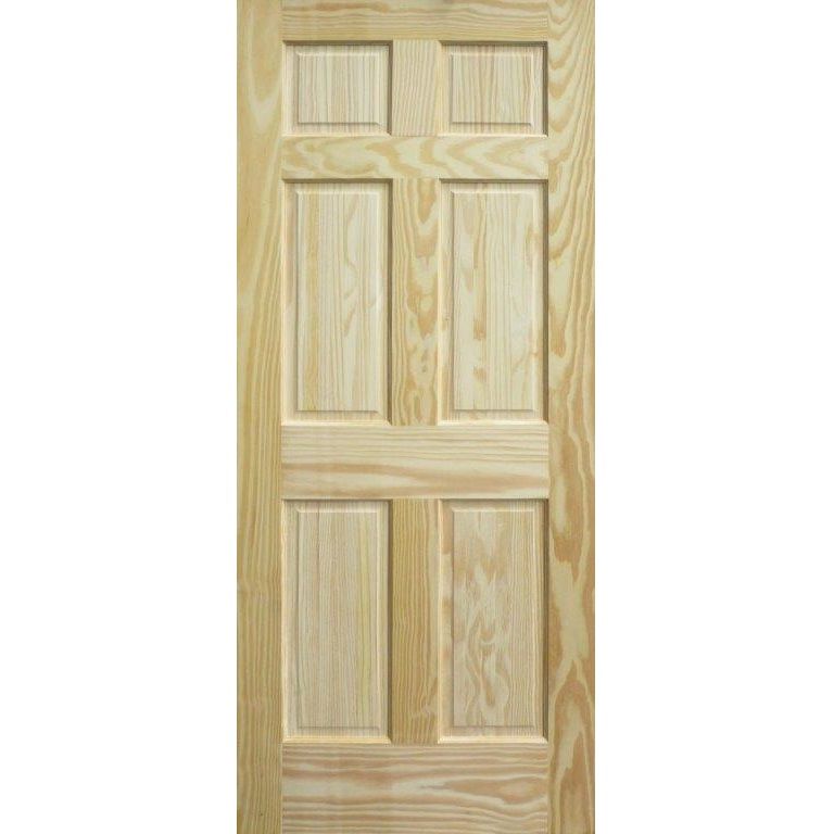 Clear Pine Door 6-Panel 36in x 80in