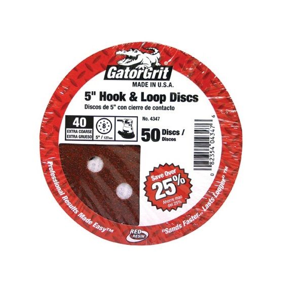Gatorgrit 60 Grit Hook and Loop Discs 5in
