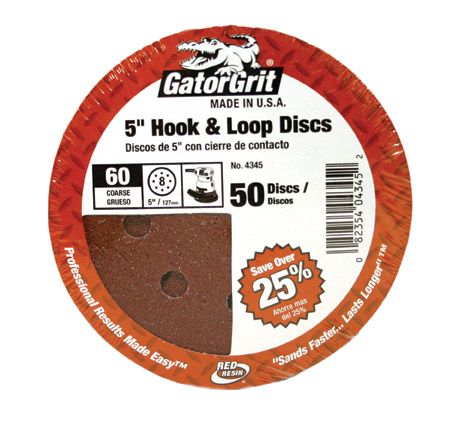 Gatorgrit 60 Grit Hook and Loop Discs 5in