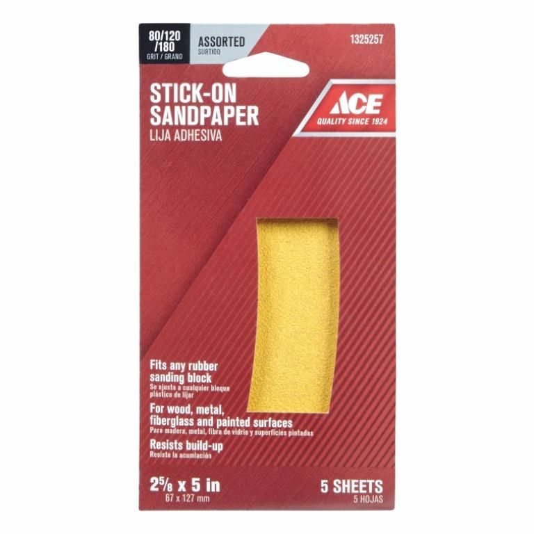 Ace Stick-On Assorted Sandpaper Sheets