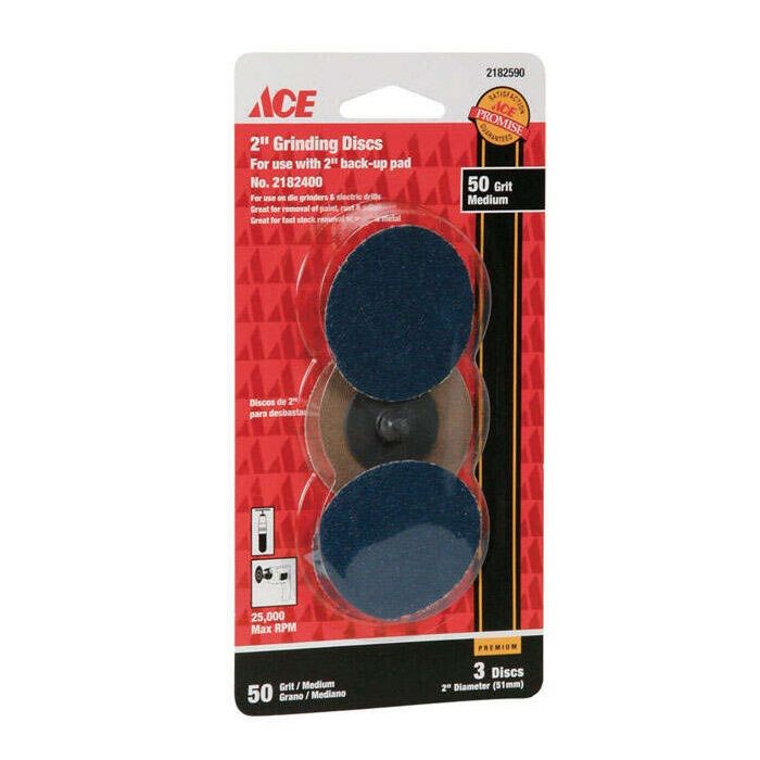Ace Grinding Disc 2 in. 50 Grit Medium 3 pcs (2182590)