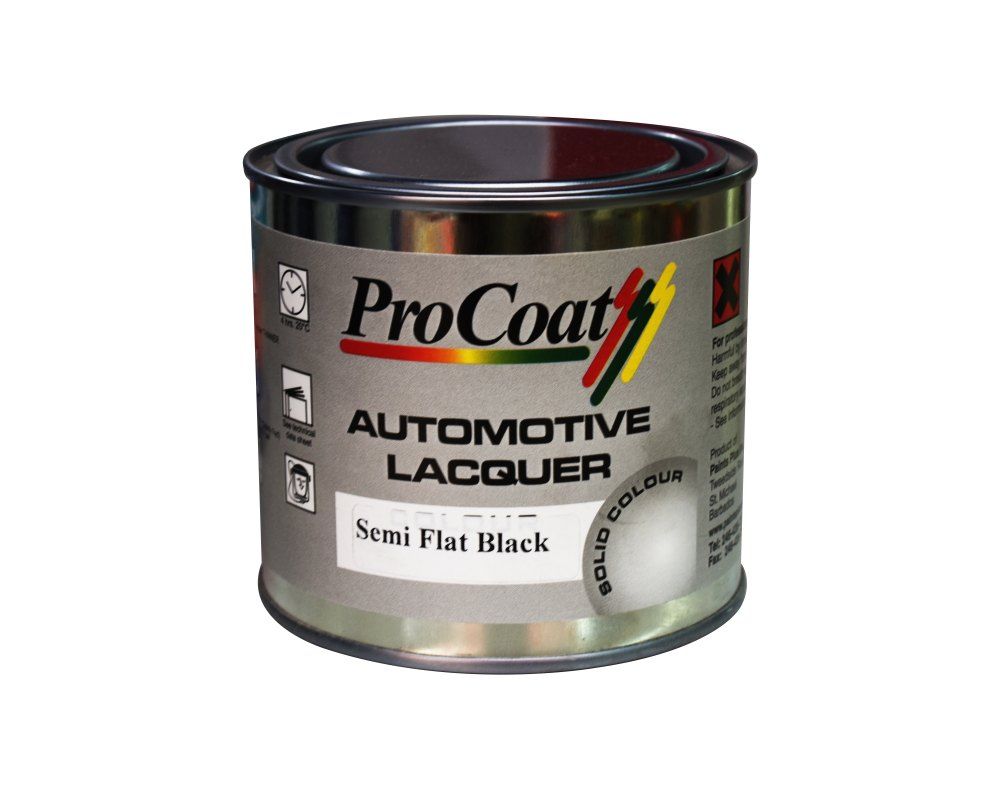 Automotive Lacquer Semi Flat Solid Black 500ml