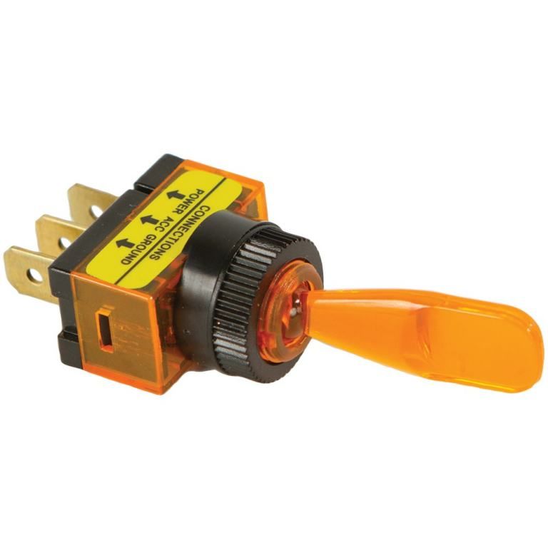 On/Off Amber Illuminated Toggle Switch K801