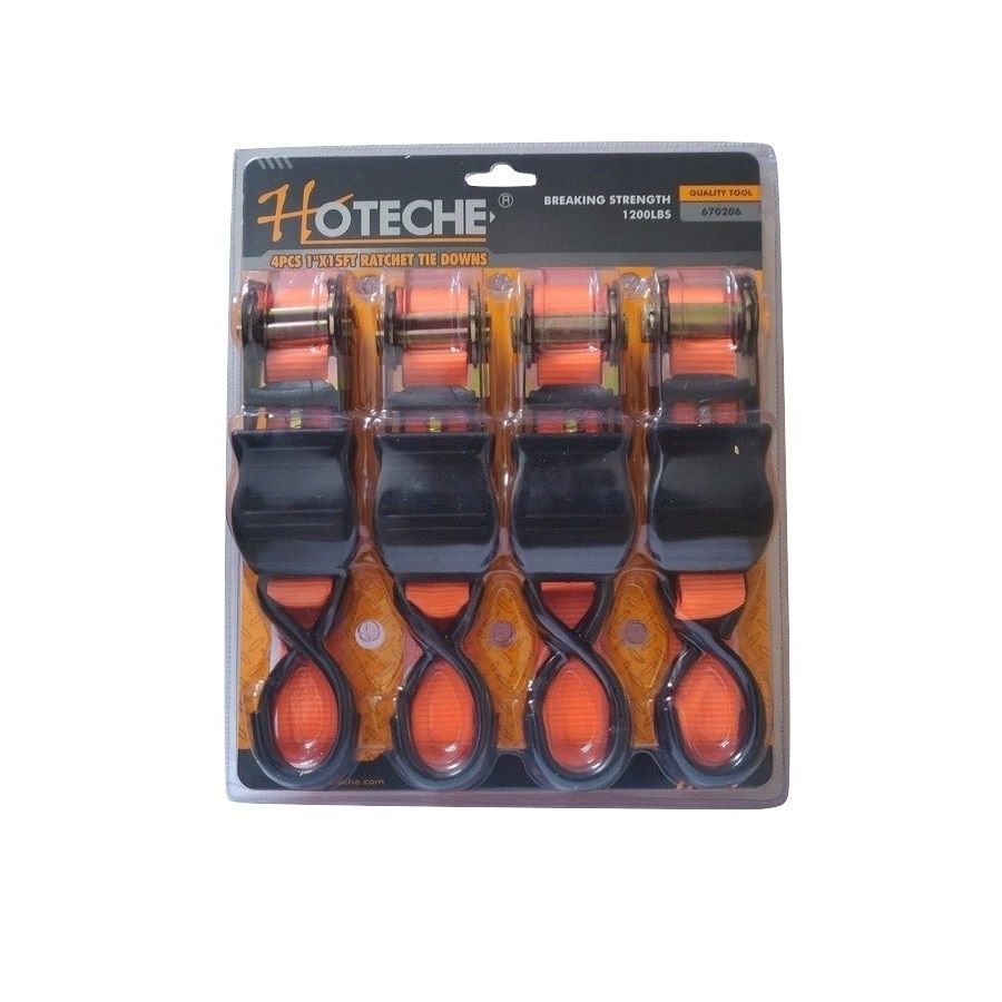 Hoteche Ratchet Tiedown 4pc 15ft