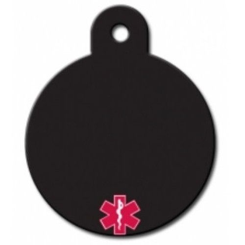 Medical Alert Pet Tag Circle Black And Red (136578)
