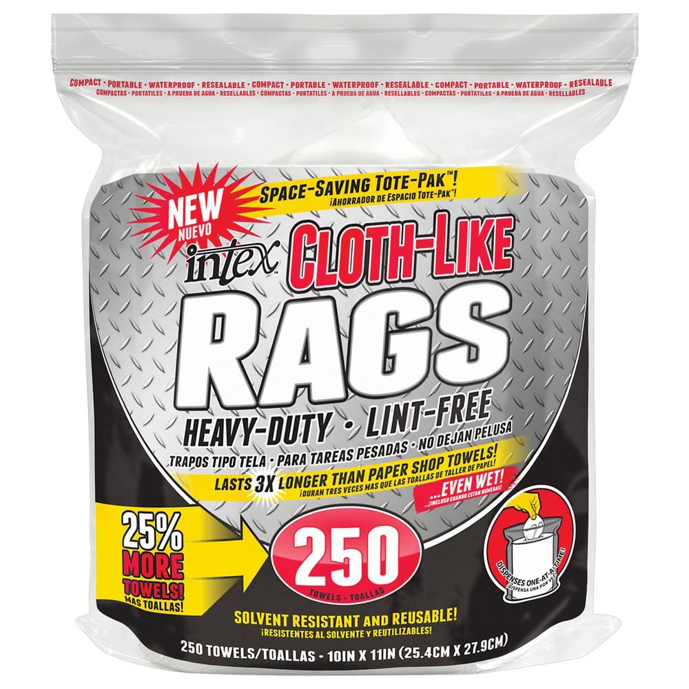 Intex Cloth-Like Rags White 250ct (NW-99965-W)