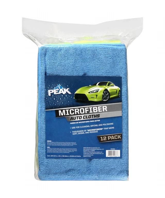 Peak Microfiber Auto Cloths  12Pk