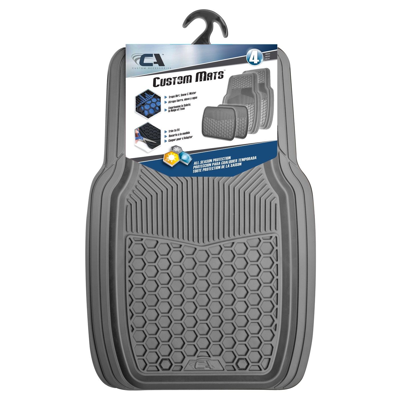 Car Mats Rubber Grey 4pc (8408395)