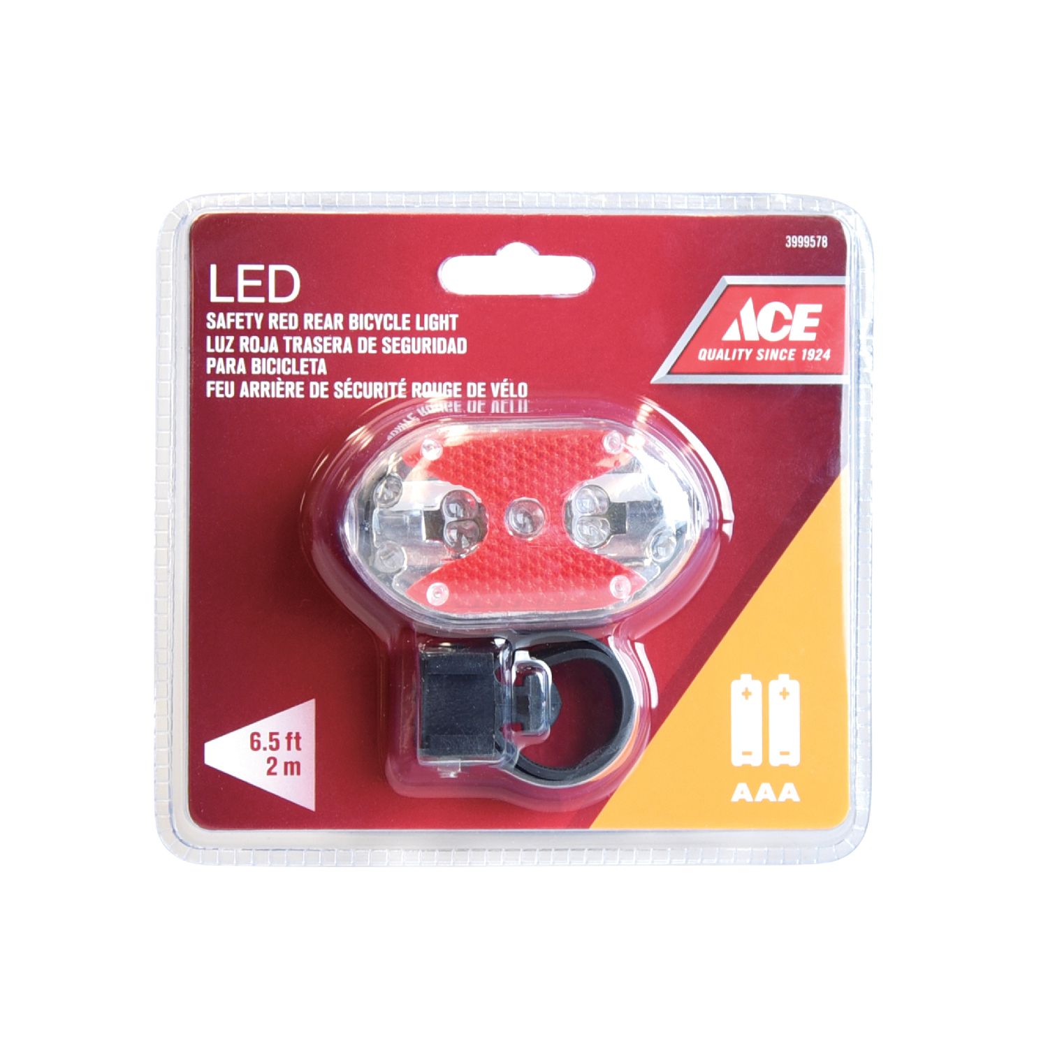 Bicycle Led Rear Safety Light Red  (3999578)