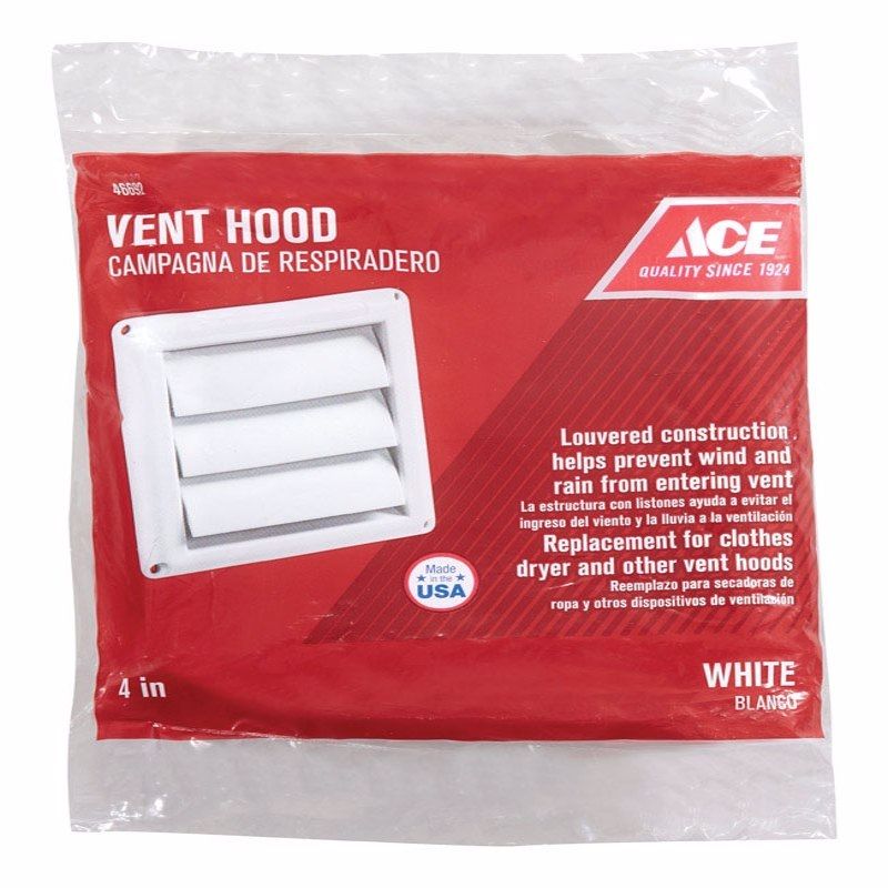 Ace Exhaust White Replacement Vent Hood 4in