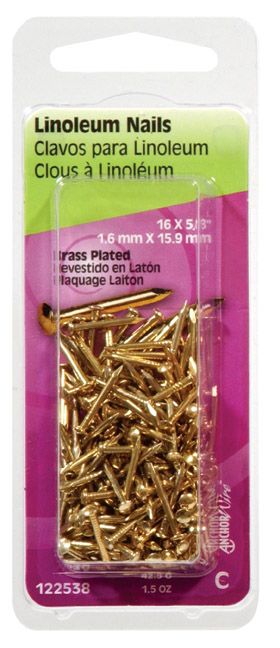 Nails Linoleum Brass 16 x 5/8in (54900)