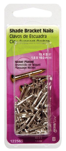 Nails Shade Bracket Nickel 15 x 3/4in (52815)