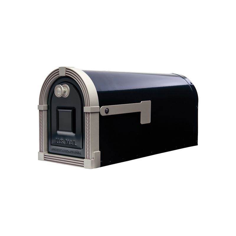 Post Mounted Mailbox Galvanized Steel Black (5010905D)