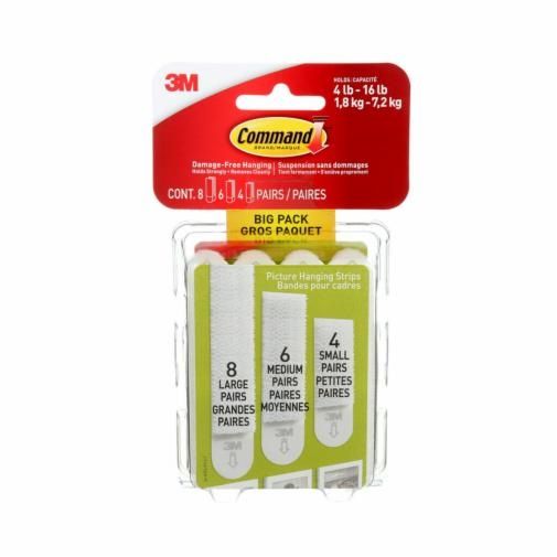 3M Command Picture Hanging Strips 18pk
