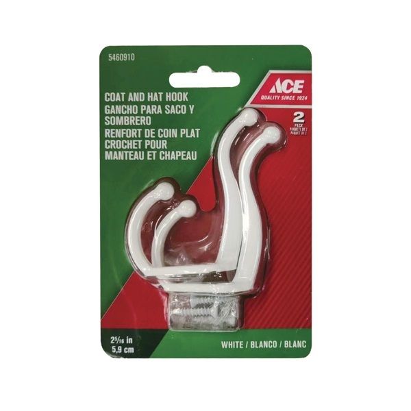 Coat and Hat Hook White 2-5/16 in. (5460910)