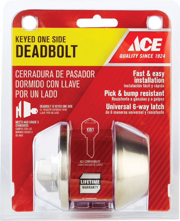 Ace Deadbolt Single Cylinder Stainless Steel (5490594)