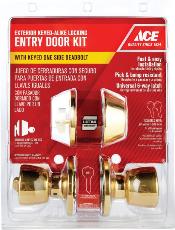 Ace Tulip Combo Lock Polished Brass (5238720)
