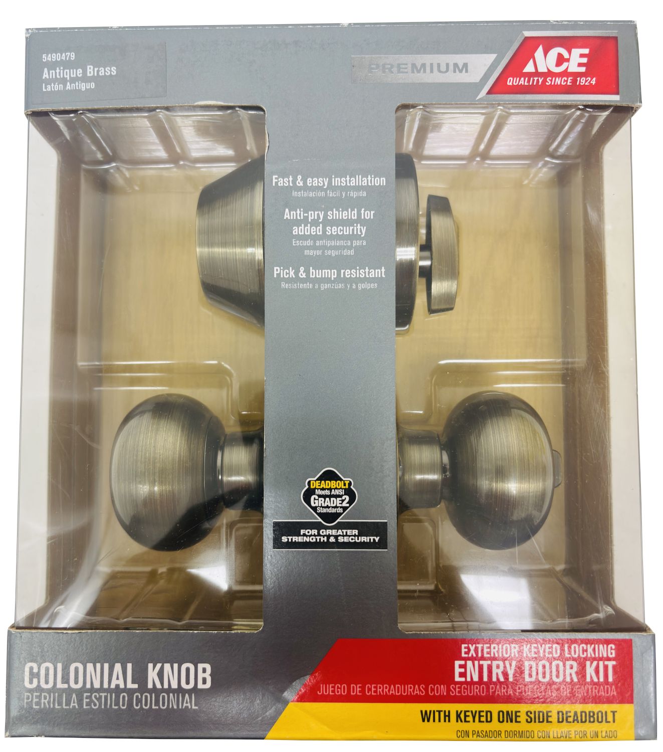 Ace Colonial Lock and Deadbolt Combo Antique Brass (5490479)