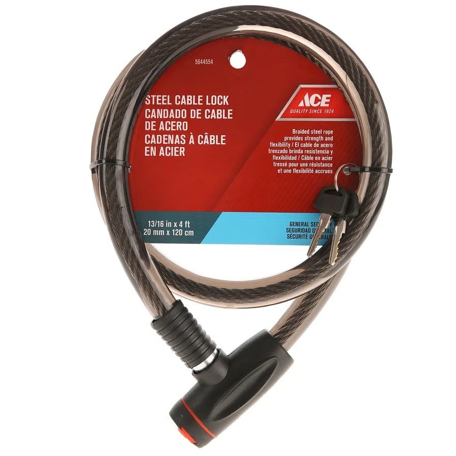 Ace Steel Cable Lock 13/16 in. x 4 ft (5644554)