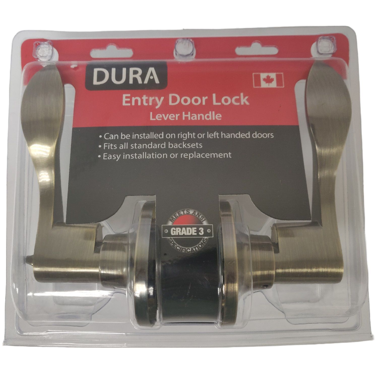 Dura Entry Lock Antique Brass Lever (1860ET-AB)