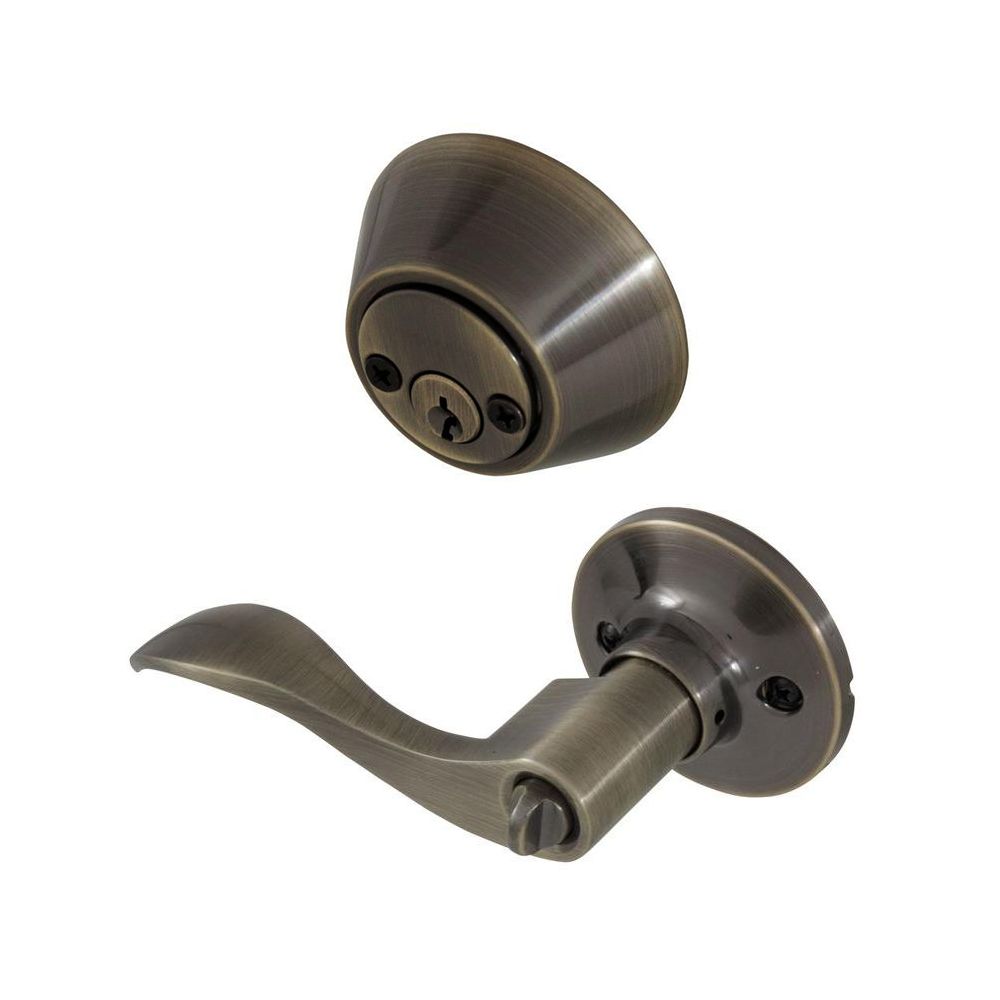 Tubular Combo Lock Antique Brass Lever (1860ET/7312AB)