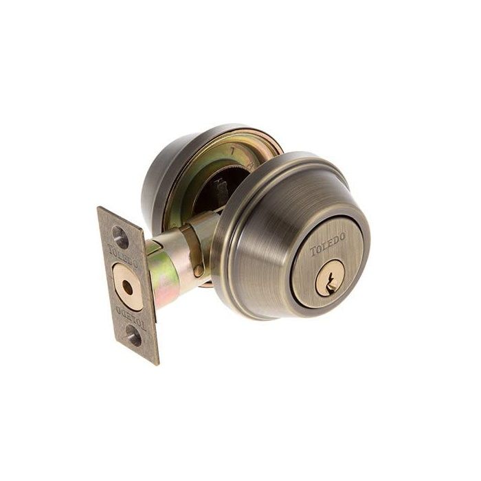 Toledo Deadbolt Lock Double Cylinder Antique Brass (L-V1801US5)