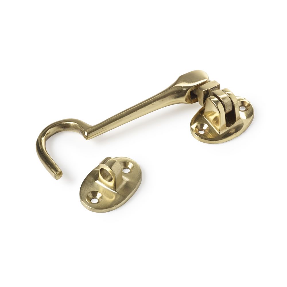 Cabin Hook Brass 4in (HE100L)