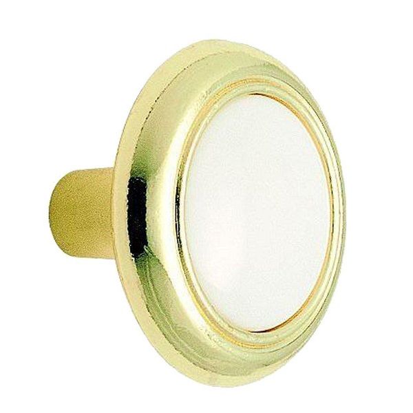 Knob Polished Brass/White (244WPB)