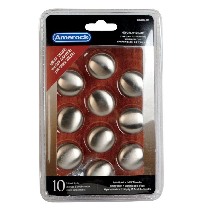 Amerock Allison Round Cabinet knob Satin Nickel 1-1/4in. 10Pk