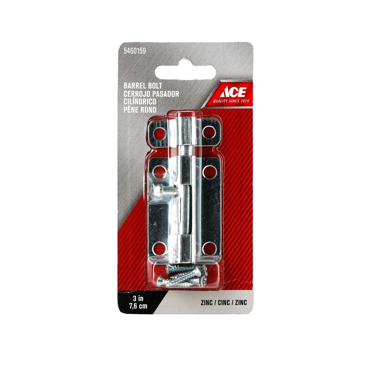 Ace Barrel Bolt 3in. Zinc (5460159)
