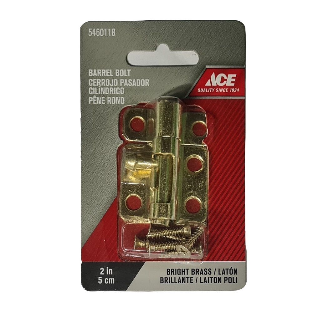 Ace Barrel Bolt Bright Brass 2in. (5460118)