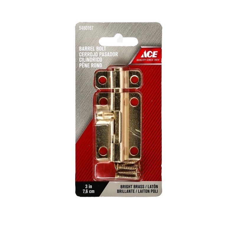 Ace Barrel Bolt Bright Brass 3in. (5460167)
