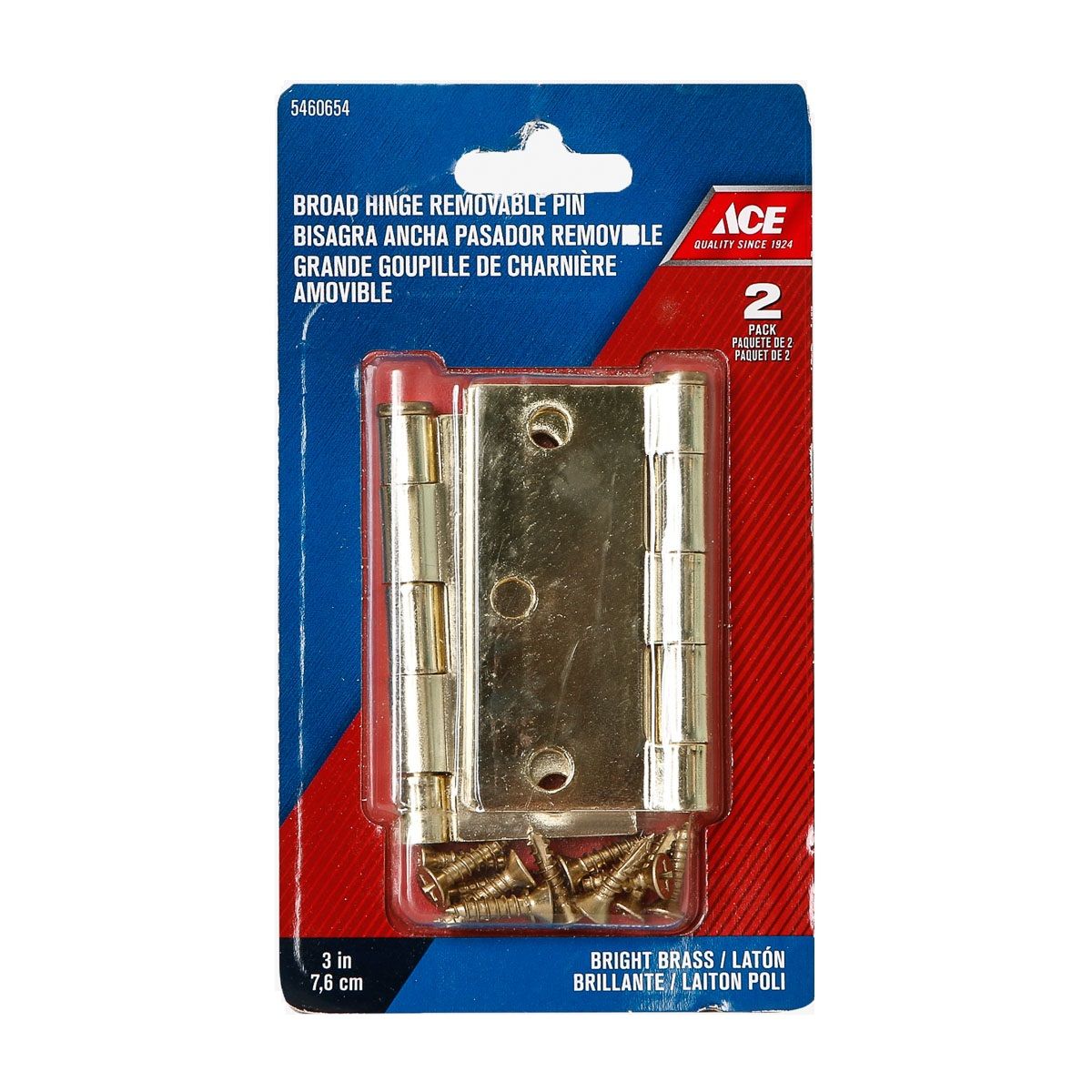 Ace Broad Hinge Brass 3 in. (5460654)