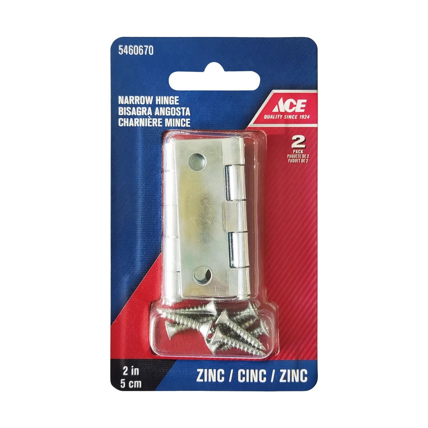 Narrow Hinge Zinc 2 in x 1.5 in (5460670)
