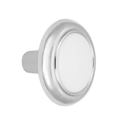 Knob White/Chrome 1-3/16in (262WCH)