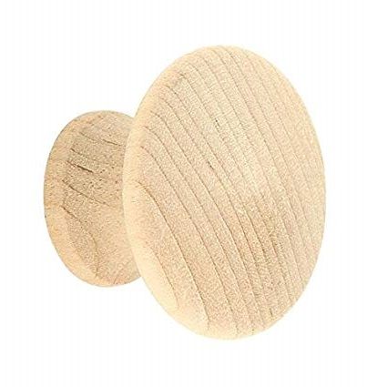 Knob Unfinished Wood 1-1/4in (BP811WD) pair