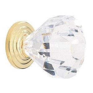 Knob Acrylic/Burnished Brass 1-1/4in (14303CBB)