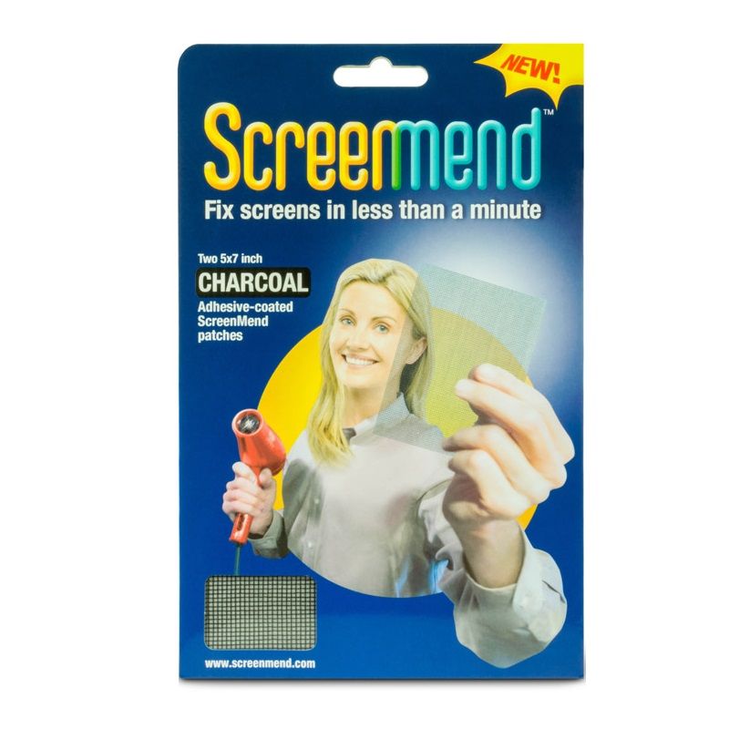 ScreenMend Charcoal Fiberglass Screen Repair Patch 5 in.x 7 in. 2 pk