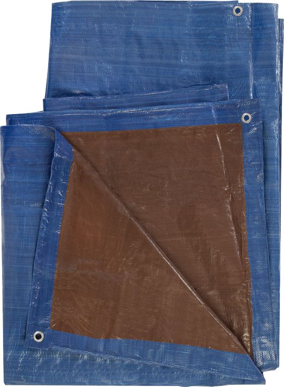 10ft x 12ft Blue/Brown Poly Tarp
