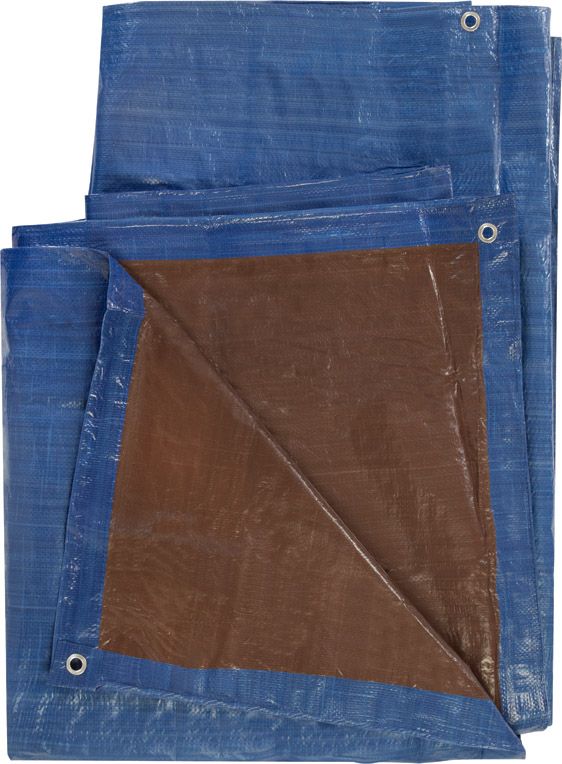 8ft x 10ft Blue/Brown Poly Tarp