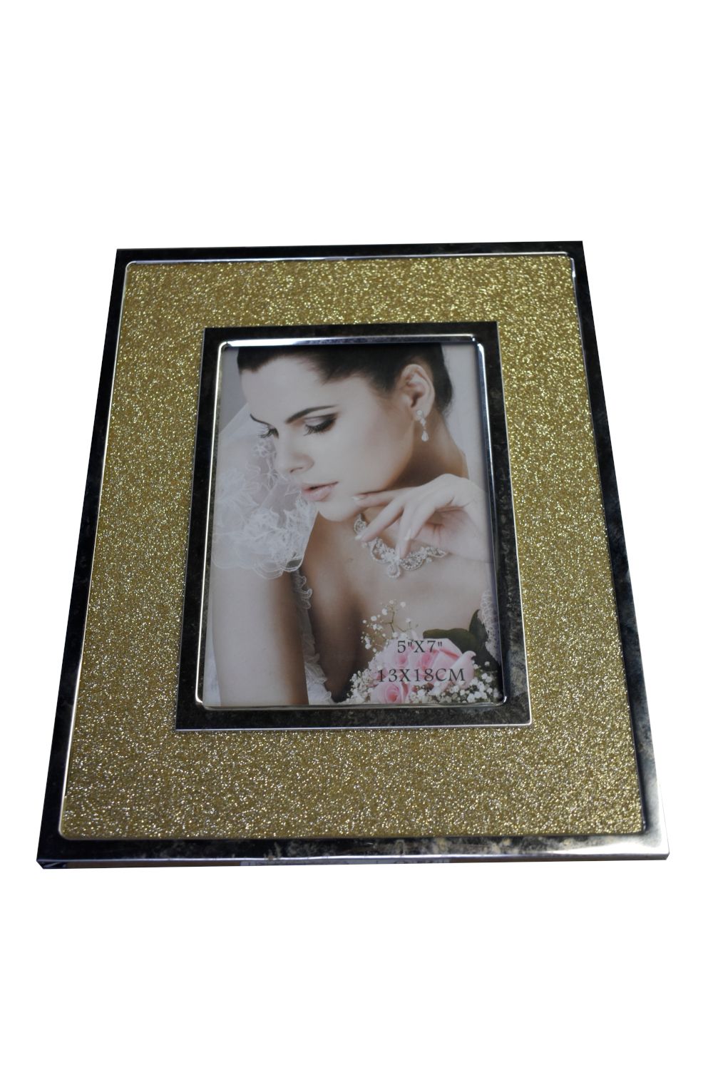 Glitter Photo Frame Gold 5" x 7" (530-593012)