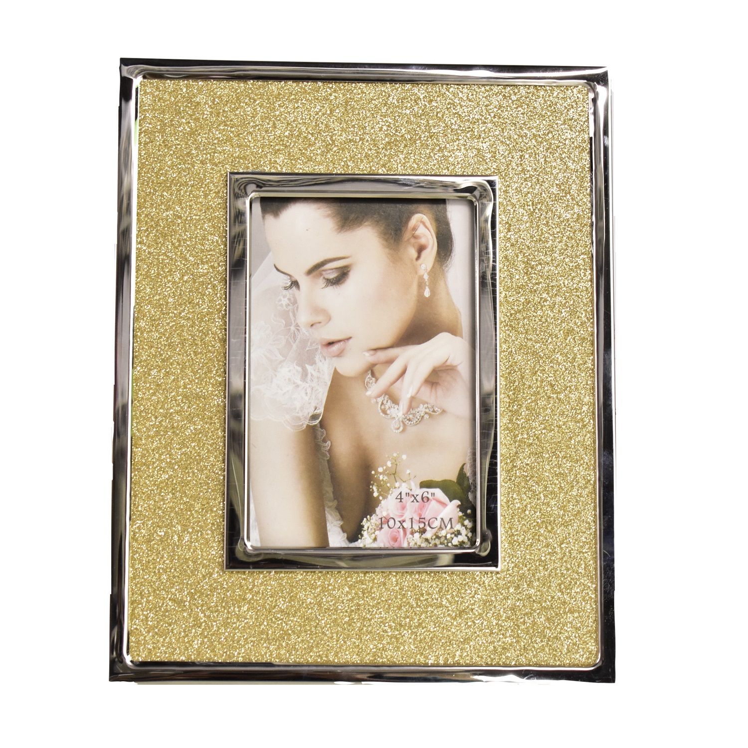 Photo Frame Gold Glitter 4x6 in. (530-593011)