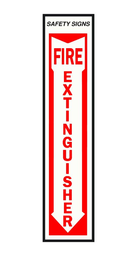 Sign Fire Extinguisher 4in x 18in (5016407)