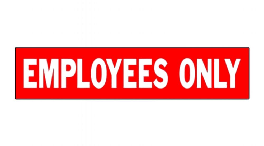 Sign Employees Only 2in x 8in (79201)