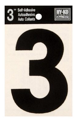 Number 3 Self Adhesive 3in