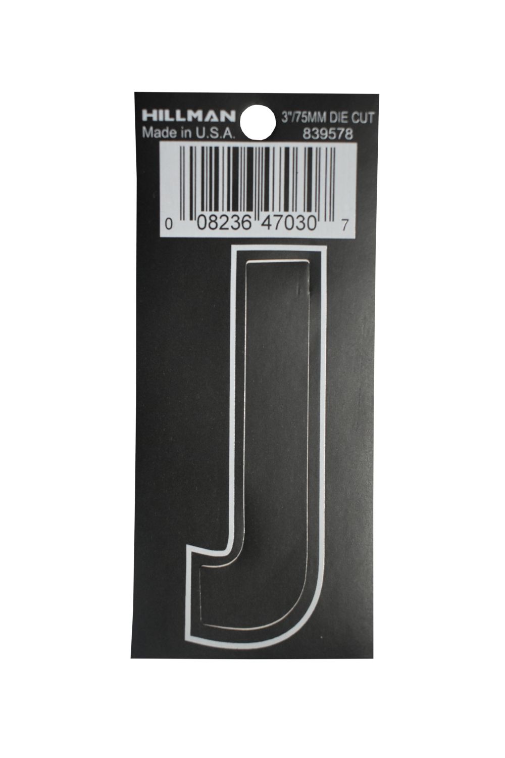 Letter J Self Adhesive 3in
