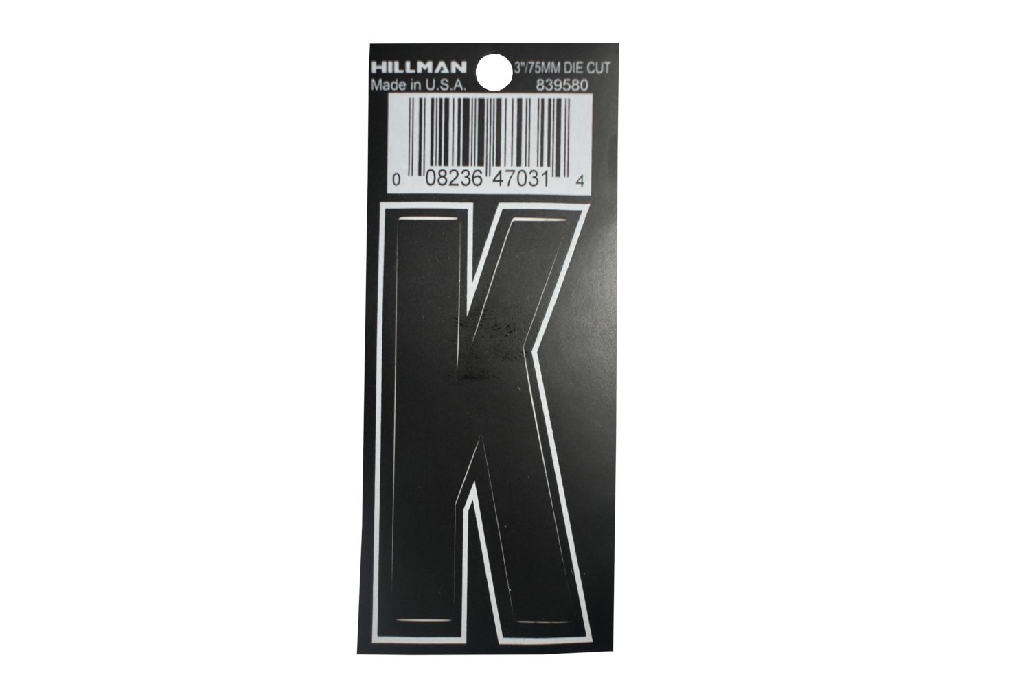 Letter K Self Adhesive 3in